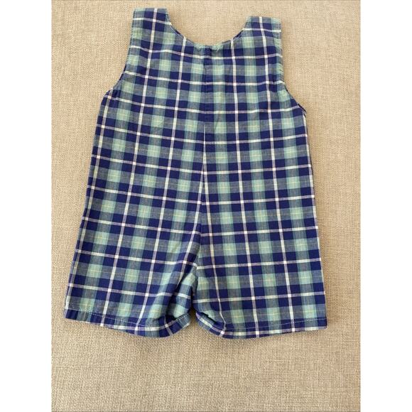 Vintage LL BEAN 6-12 Months Plaid One Piece Baby Romper Bubble Snap Preppy - Picture 5 of 11